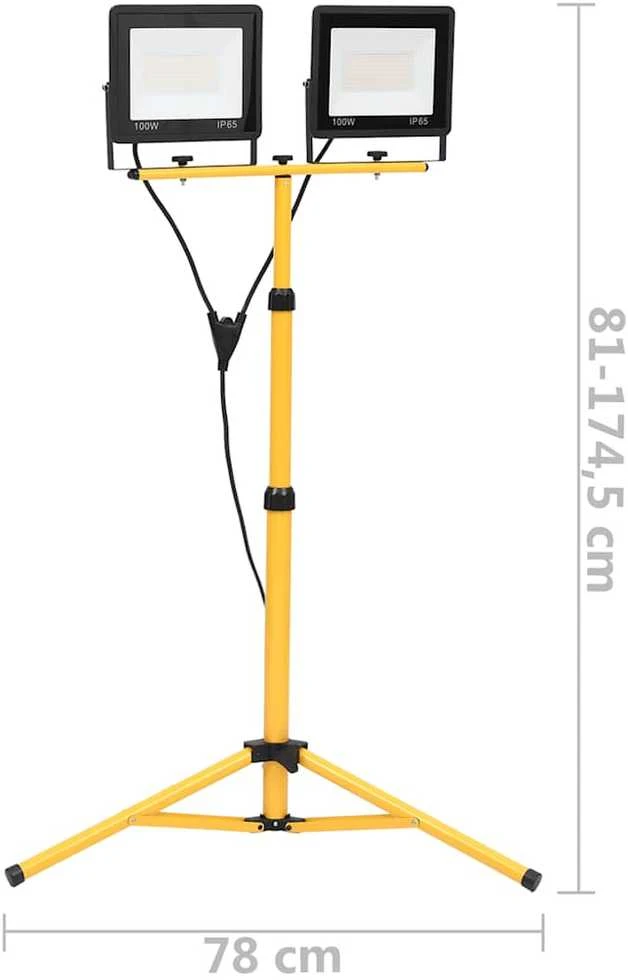 LED prožektorius su trikoju, šiltos baltos spalvos, 2x100W
