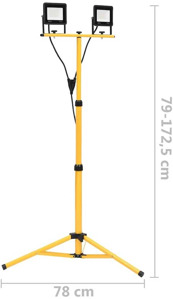 LED prožektorius su trikoju, šiltos baltos spalvos, 2x50W