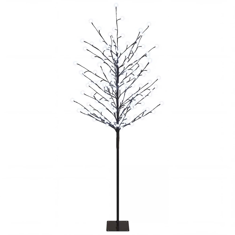 LED rutuliukų Kalėdų eglutė Juoda 150 cm Plienas 185 LED