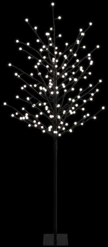 LED rutuliukų Kalėdų eglutė Juoda 150 cm Plienas 185 LED