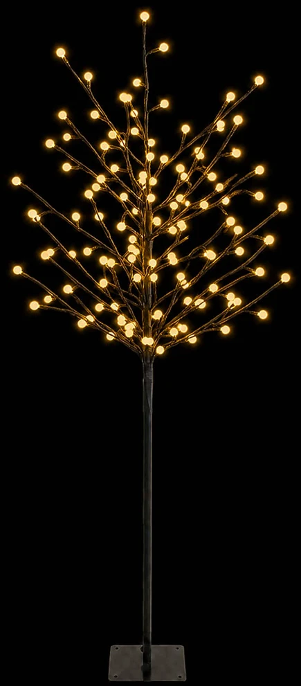 LED rutuliukų Kalėdų eglutė Juoda 18 x 18 x 120 cm Plienas