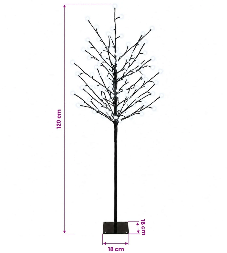 LED rutuliukų Kalėdų eglutė Juoda 18 x 18 x 120 cm Plienas