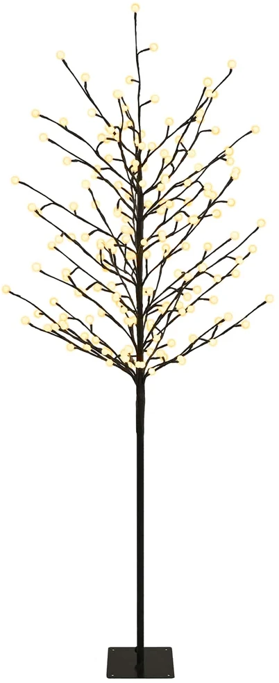 LED rutuliukų Kalėdų eglutė Juoda 18 x 18 x 150 cm Plienas