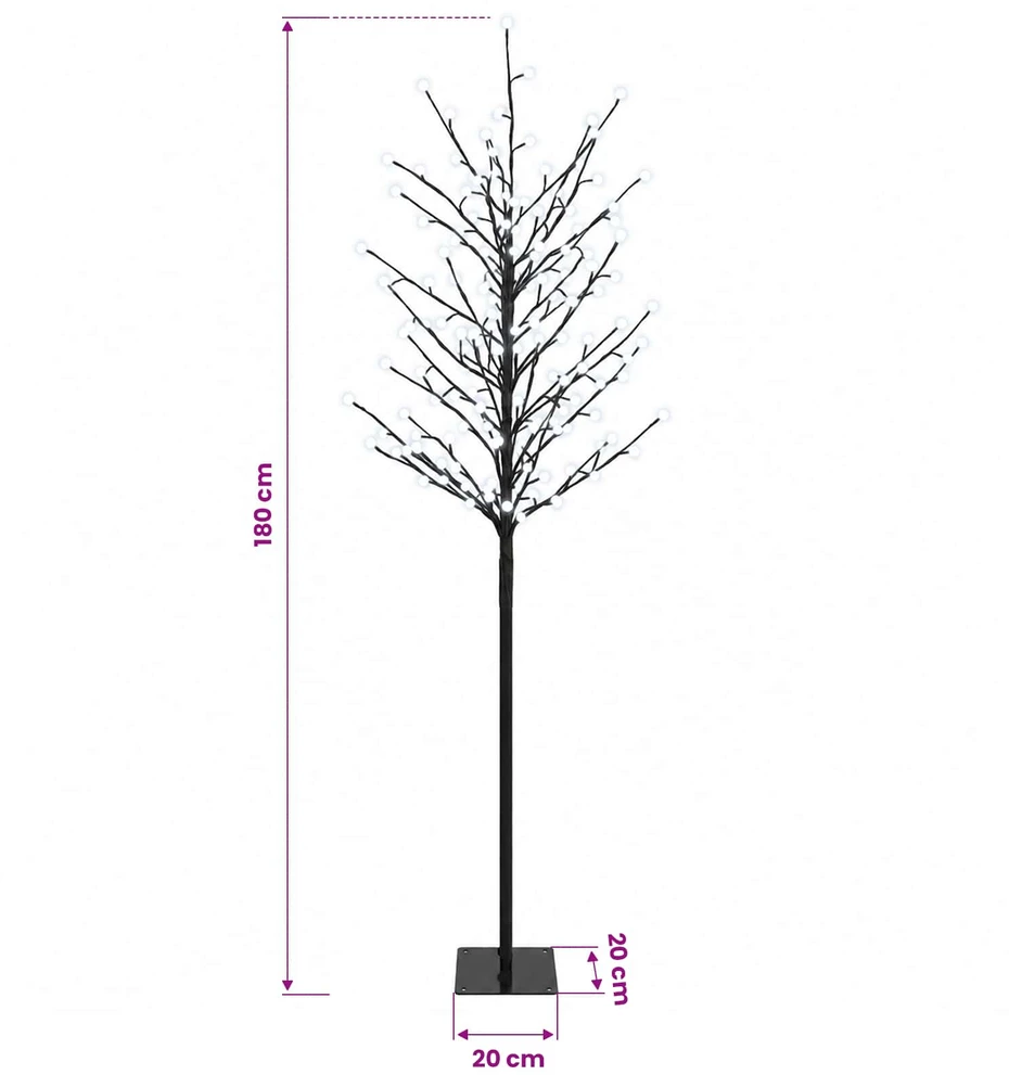 LED rutuliukų Kalėdų eglutė Juoda 180 cm Plienas 220 LED