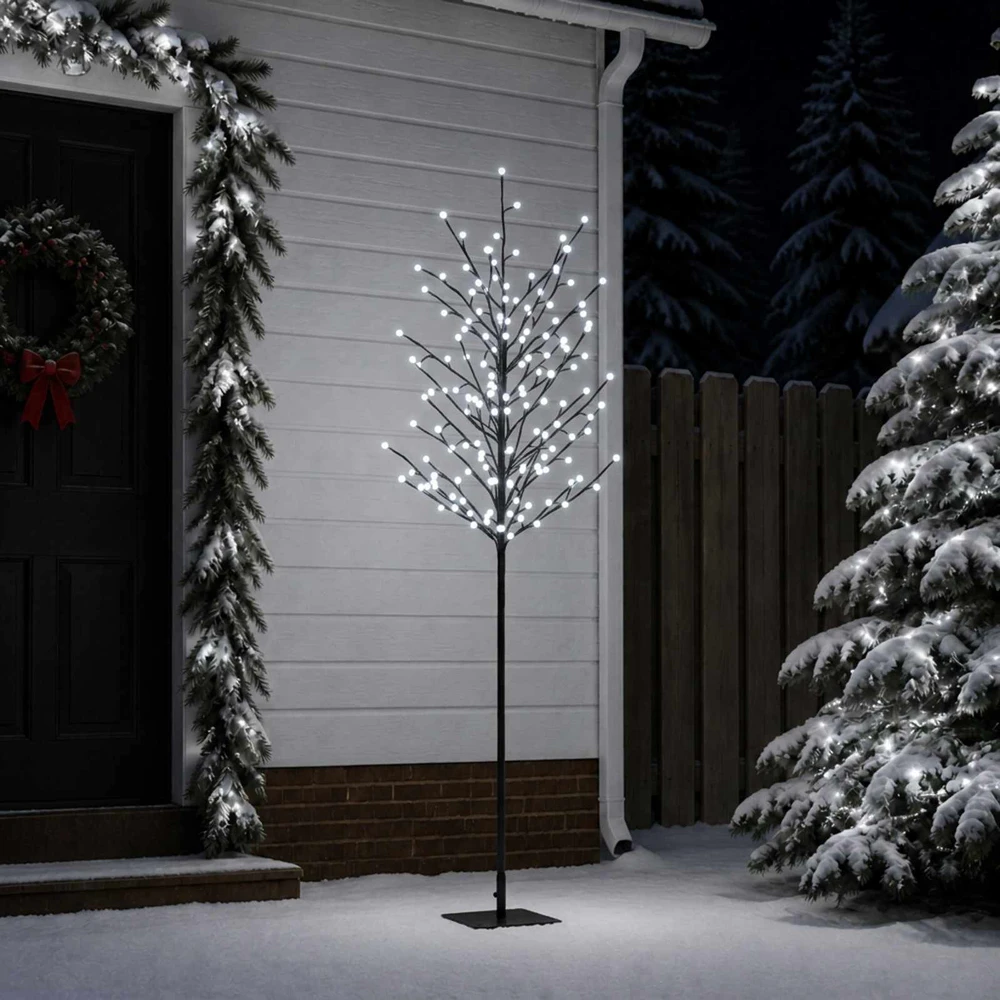 LED rutuliukų Kalėdų eglutė Juoda 180 cm Plienas 220 LED