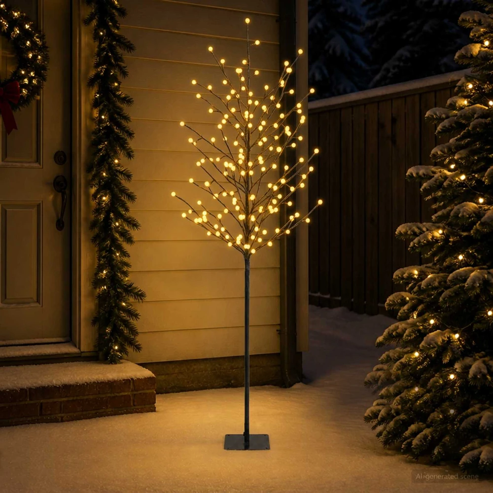 LED rutuliukų Kalėdų eglutė Juoda 180 cm Plienas 220 LED