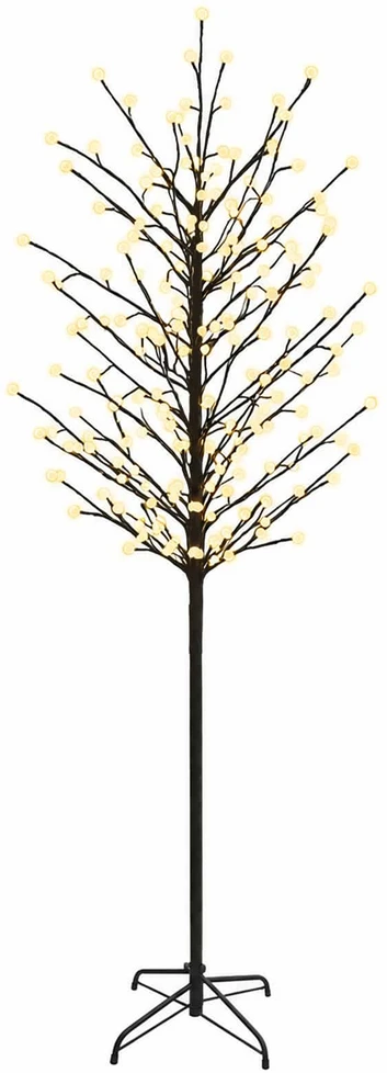 LED rutuliukų Kalėdų eglutė Juoda 210 cm Plienas 250 LED