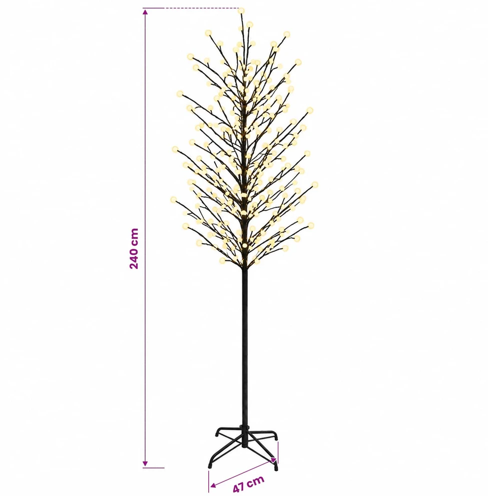 LED rutuliukų Kalėdų eglutė Juoda 240 cm Plienas 280 LED