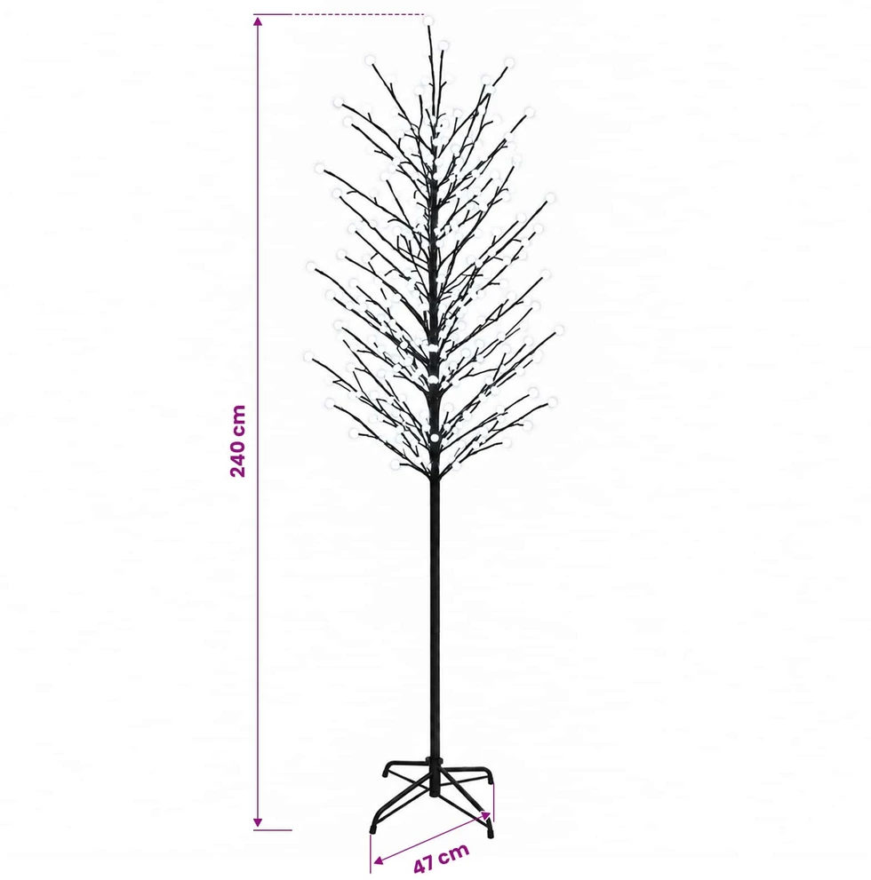 LED rutuliukų Kalėdų eglutė Juoda 240 cm Plienas 280 LED