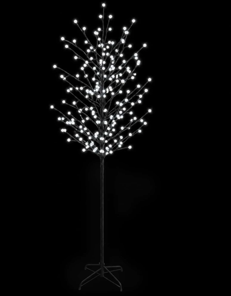 LED rutuliukų Kalėdų eglutė Juoda 47 x 210 cm Plienas 250 LED