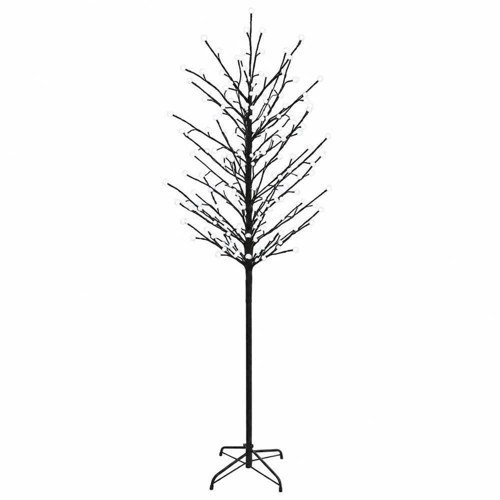 LED rutuliukų Kalėdų eglutė Juoda 47 x 210 cm Plienas 250 LED