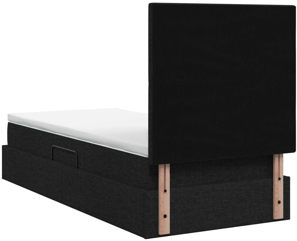 LED saugojimo lova su čiužiniu Juoda 100 x 200 cm Audinys