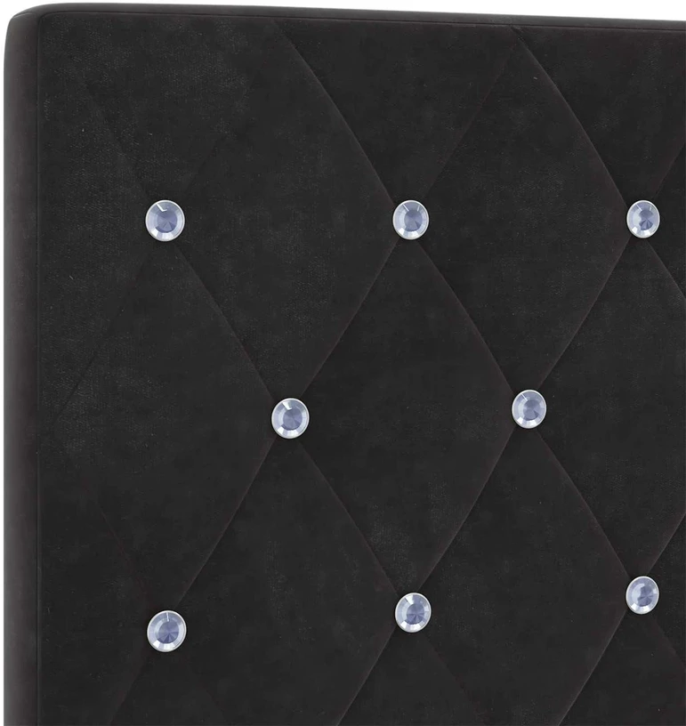 LED saugojimo lova su čiužiniu Juoda 180 x 200 cm Aksomas