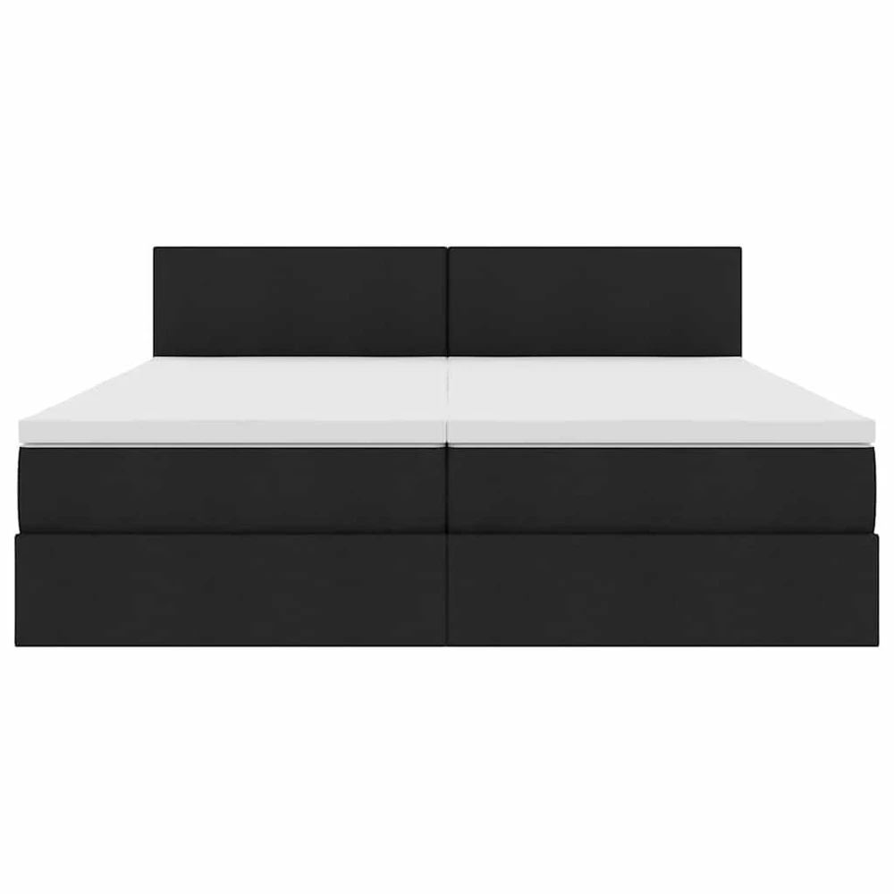 LED saugojimo lova su čiužiniu Juoda 200 x 200 cm Audinys