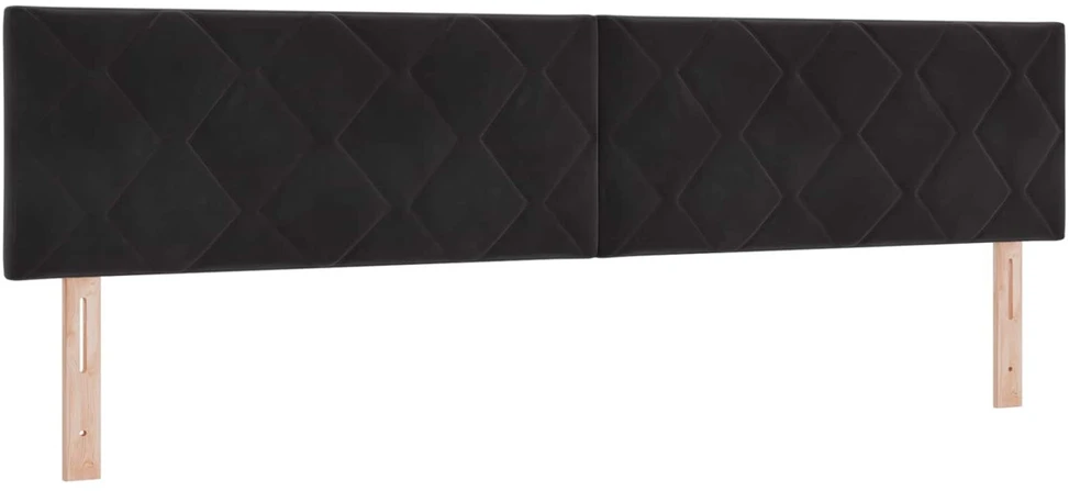LED saugojimo lova su čiužiniu Juoda 200 x 200 cm Aksomas