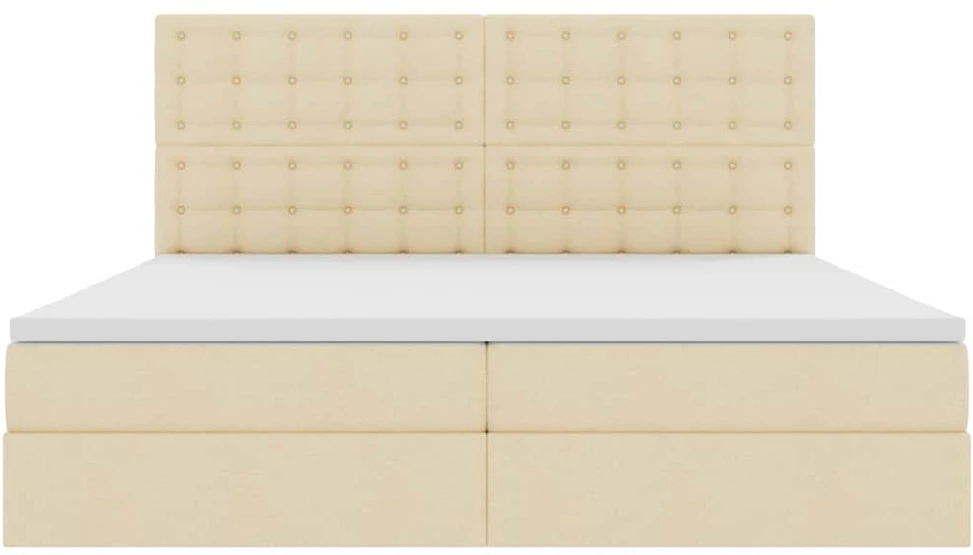 LED saugojimo lova su čiužiniu Kremas 200 x 200 cm Audinys