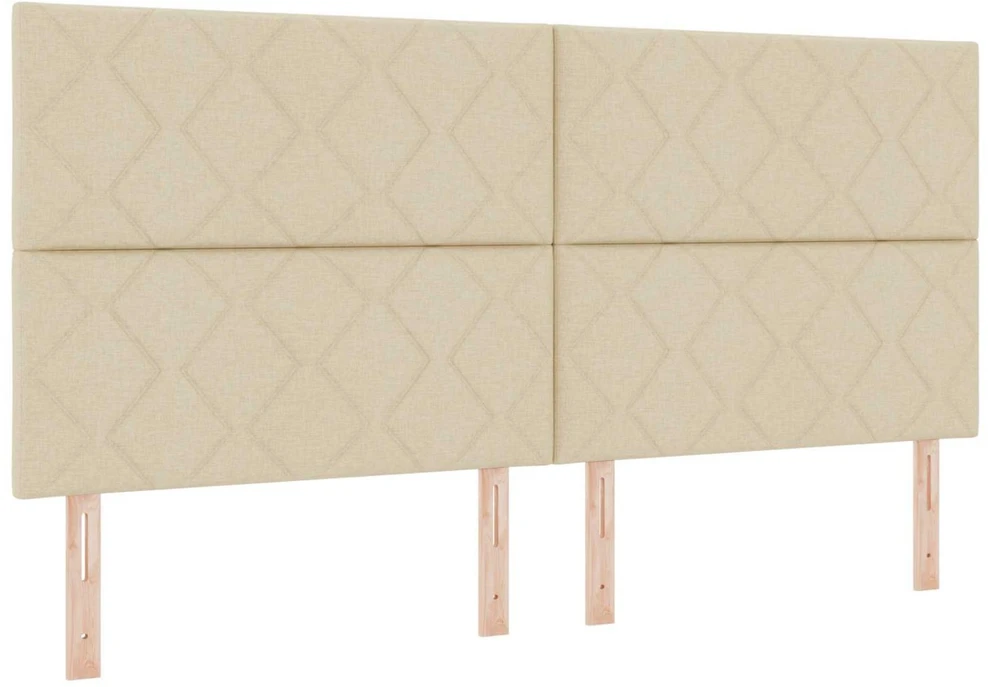 LED saugojimo lova su čiužiniu Kreminė 200 x 200 cm Audinys