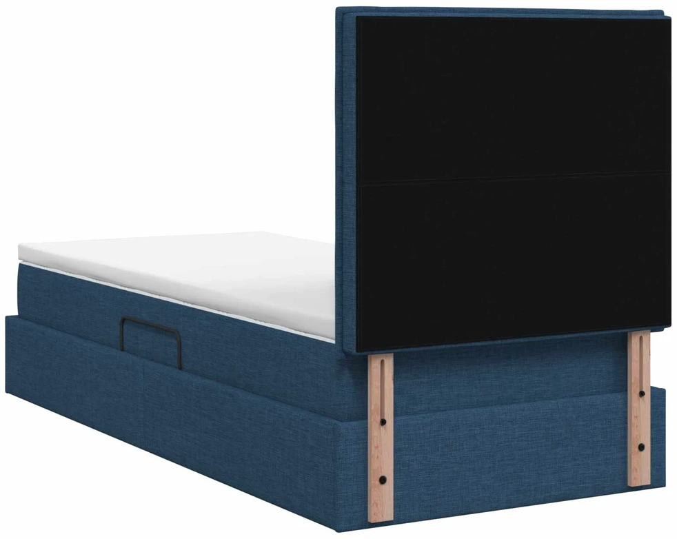 LED saugojimo lova su čiužiniu Mėlyna 100 x 200 cm Audinys