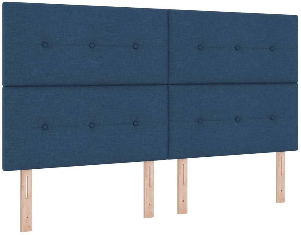 LED saugojimo lova su čiužiniu Mėlyna 180 x 200 cm Audinys