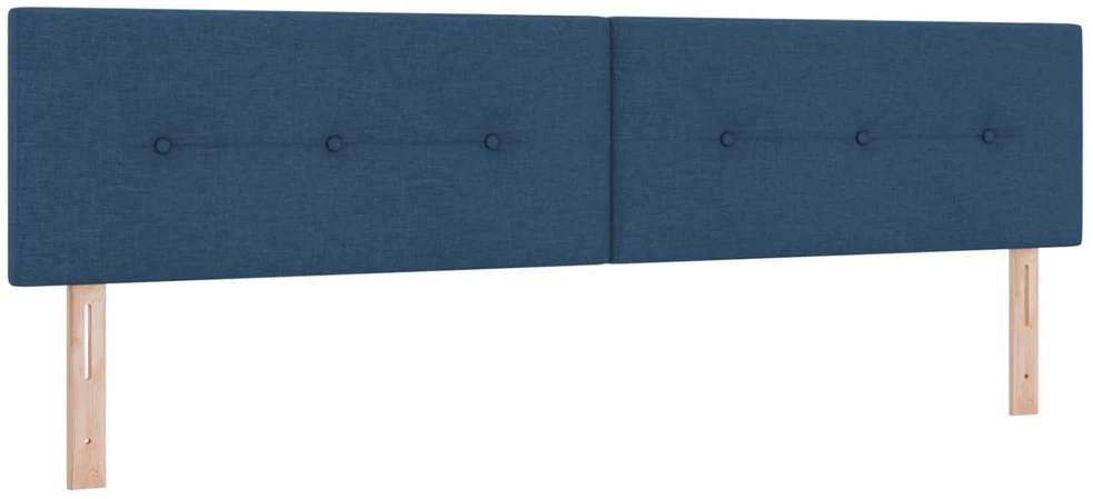 LED saugojimo lova su čiužiniu Mėlyna 200 x 200 cm Audinys