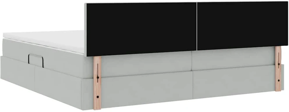 LED saugojimo lova su čiužiniu Šviesiai pilka 200 x 200 cm