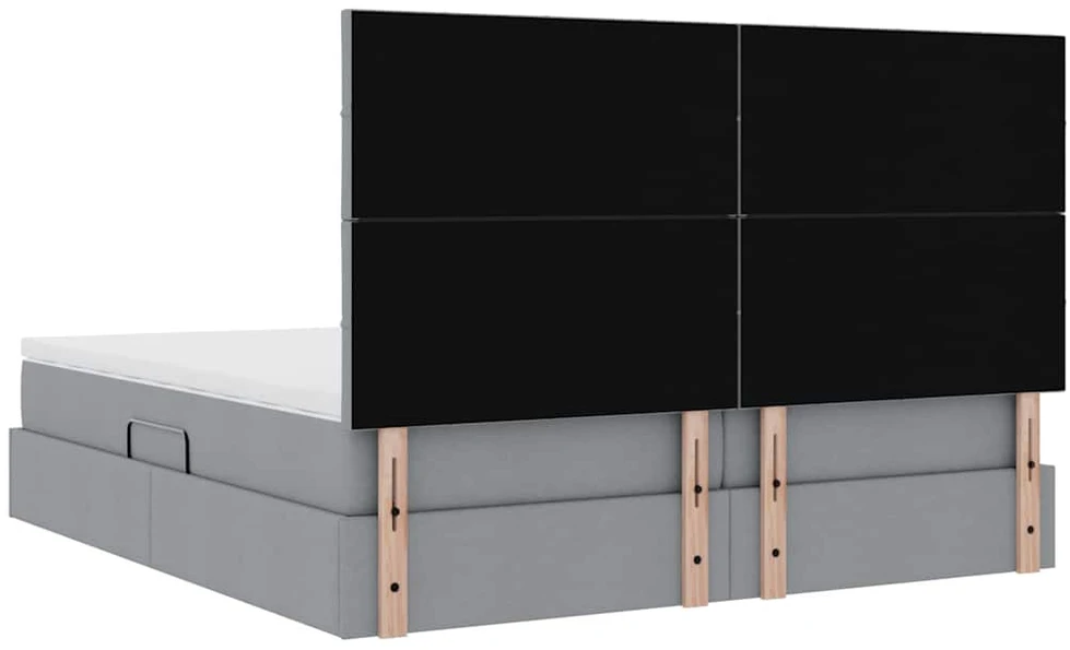LED saugojimo lova su čiužiniu Šviesiai pilka 200 x 200 cm