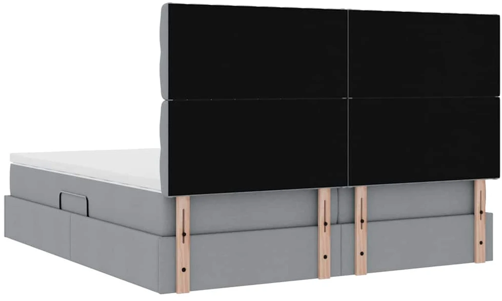 LED saugojimo lova su čiužiniu Šviesiai pilka 200 x 200 cm