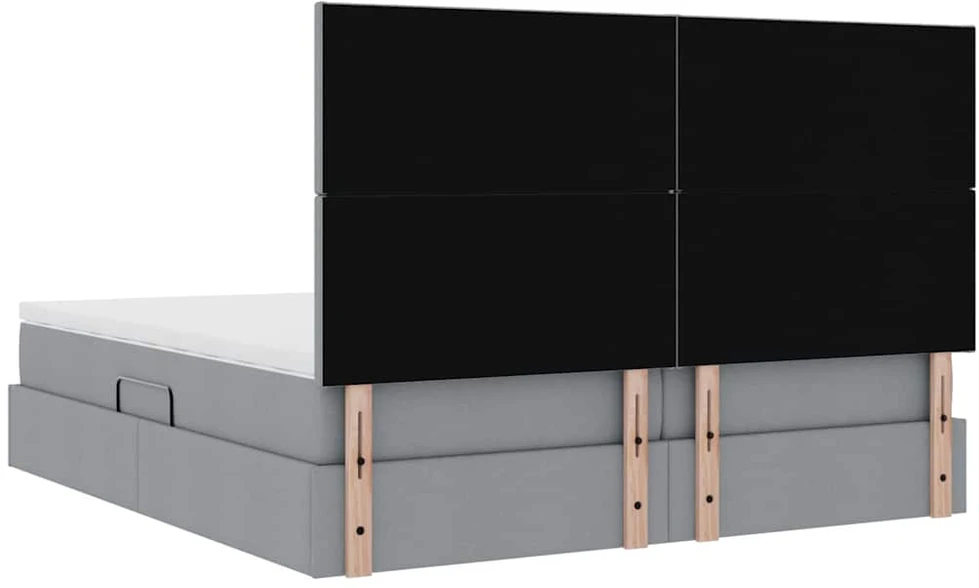 LED saugojimo lova su čiužiniu Šviesiai pilka 200 x 200 cm
