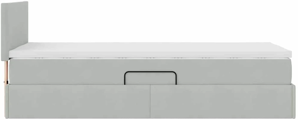 LED saugojimo lova su čiužiniu Šviesiai pilka 90 x 200 cm