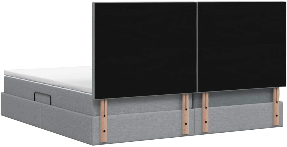LED saugojimo lova su čiužiniu Šviesiai pilka 200 x 200 cm