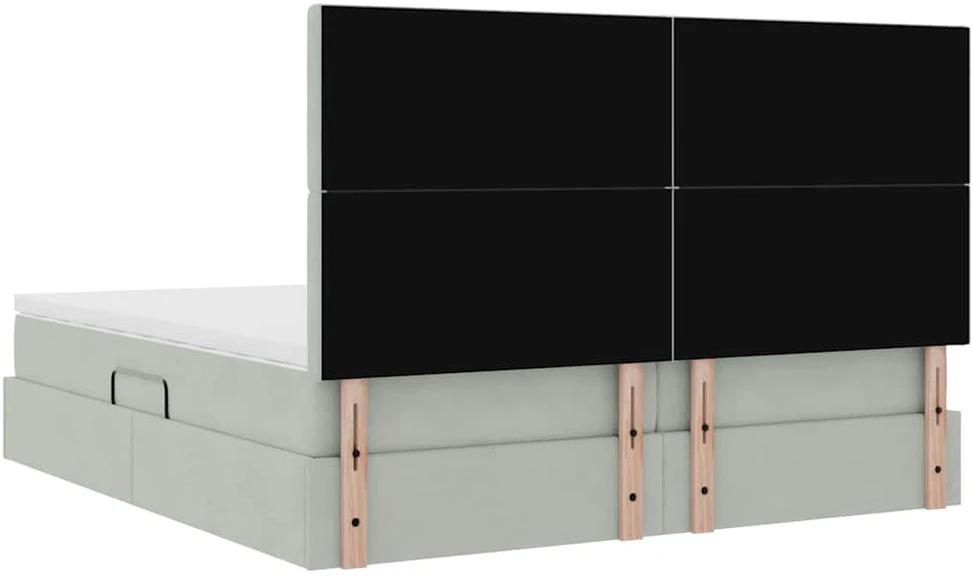 LED saugojimo lova su čiužiniu Šviesiai pilka 180 x 200 cm