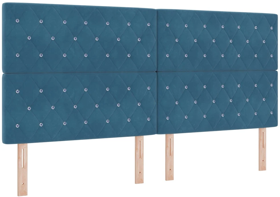 LED saugojimo lova su čiužiniu Tamsiai mėlyna 200 x 200 cm