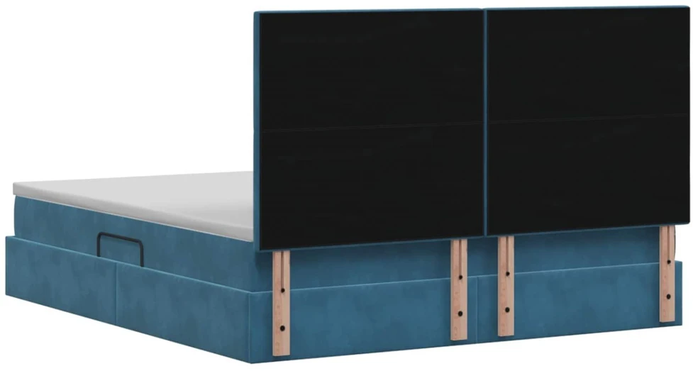 LED saugojimo lova su čiužiniu Tamsiai mėlyna 180 x 200 cm