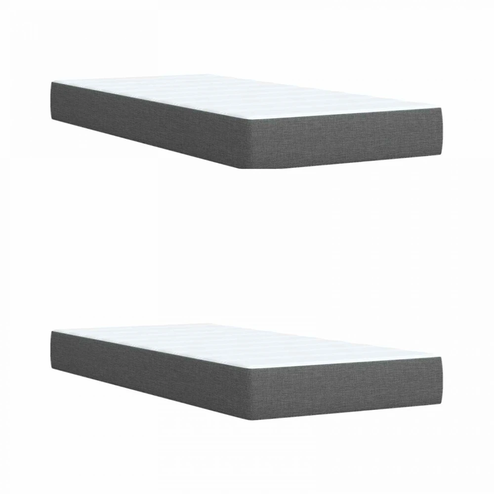 LED saugojimo lova su čiužiniu Tamsiai pilka 200 x 200 cm