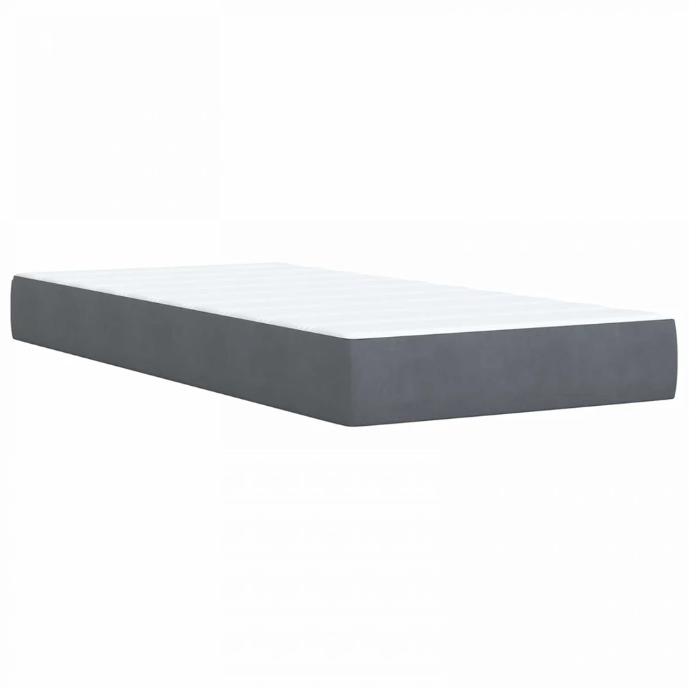 LED saugojimo lova su čiužiniu Tamsiai pilka 100 x 200 cm
