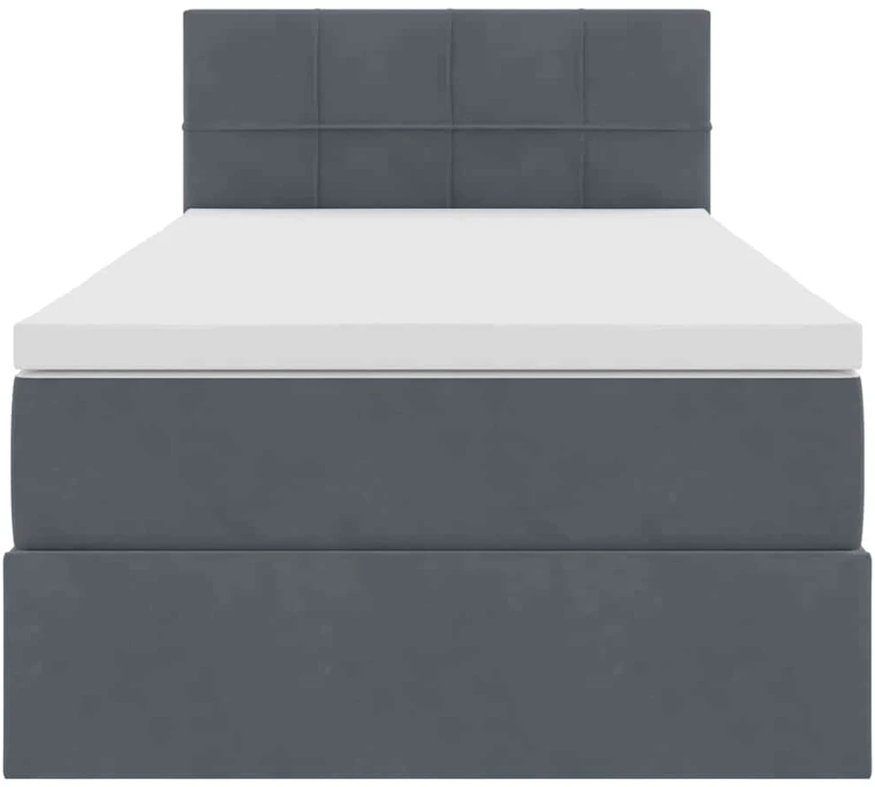 LED saugojimo lova su čiužiniu Tamsiai pilka 90 x 200 cm