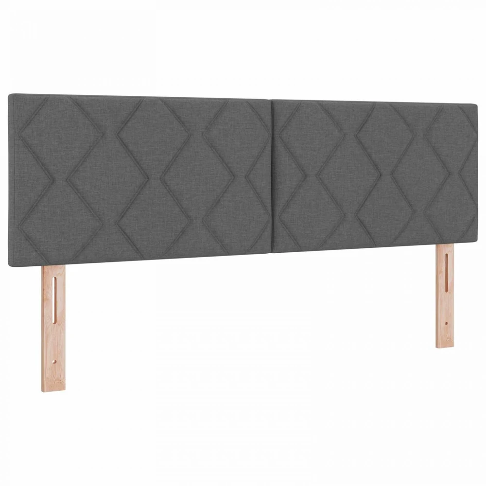 LED saugojimo lova su čiužiniu Tamsiai pilka 140 x 200 cm