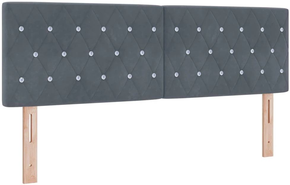 LED saugojimo lova su čiužiniu Tamsiai pilka 140 x 190 cm