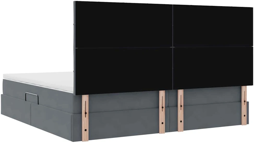 LED saugojimo lova su čiužiniu Tamsiai pilka 200 x 200 cm