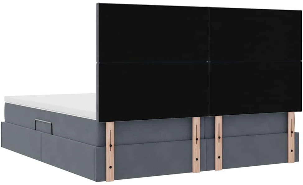 LED saugojimo lova su čiužiniu Tamsiai pilka 200 x 200 cm