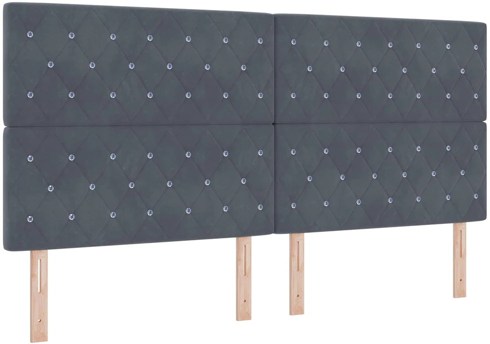 LED saugojimo lova su čiužiniu Tamsiai pilka 200 x 200 cm
