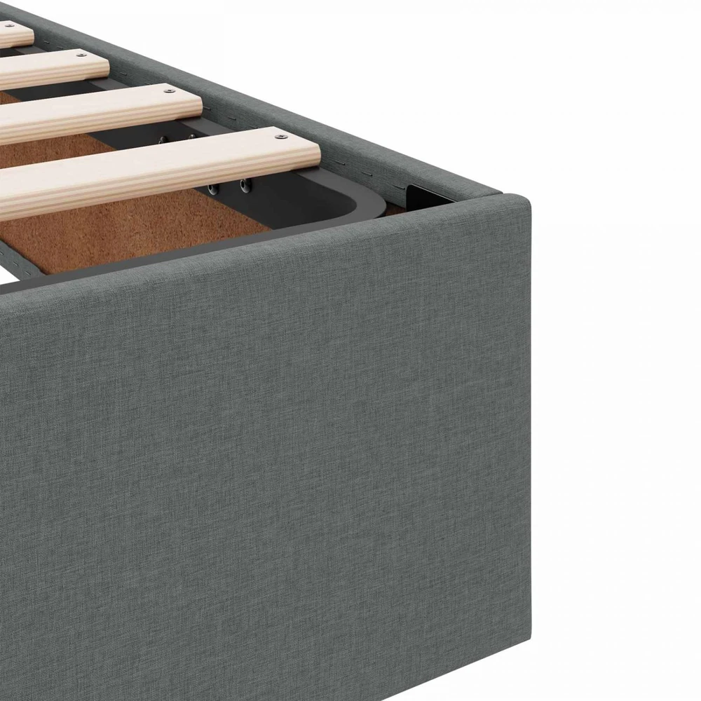 LED saugojimo lova su čiužiniu Tamsiai pilka 120 x 200 cm