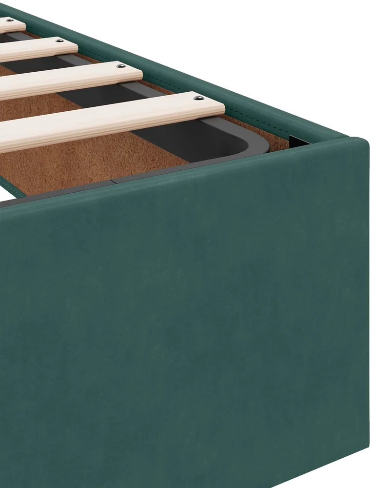 LED saugojimo lova su čiužiniu Tamsiai žalia 140 x 200 cm