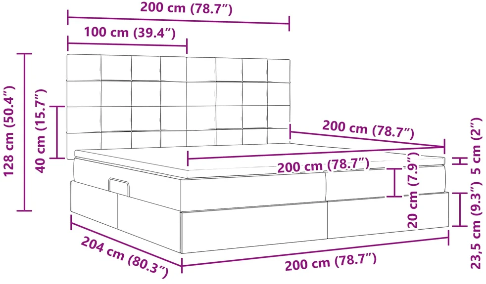 LED saugojimo lova su čiužiniu Tamsiai žalia 200 x 200 cm