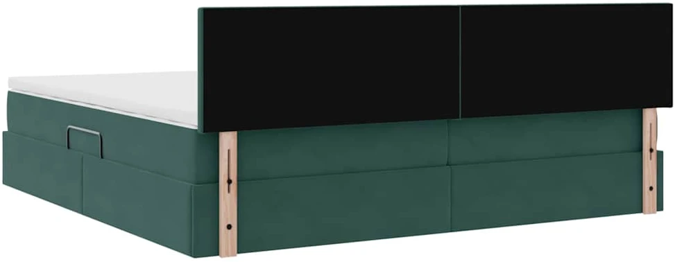 LED saugojimo lova su čiužiniu Tamsiai žalia 200 x 200 cm