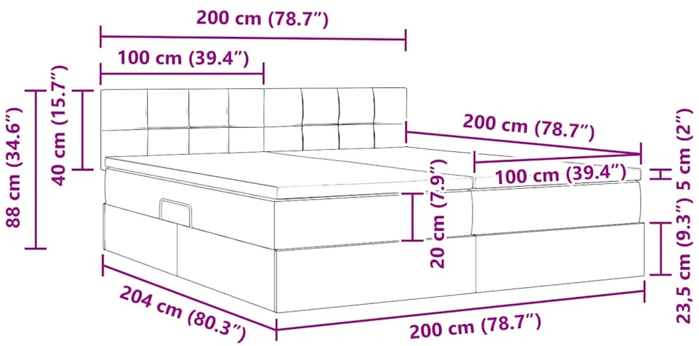 LED saugojimo lova su čiužiniu Tamsiai žalia 200 x 200 cm