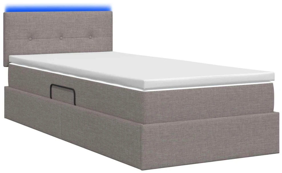 LED saugojimo lova su čiužiniu Taupe 100 x 200 cm Audinys