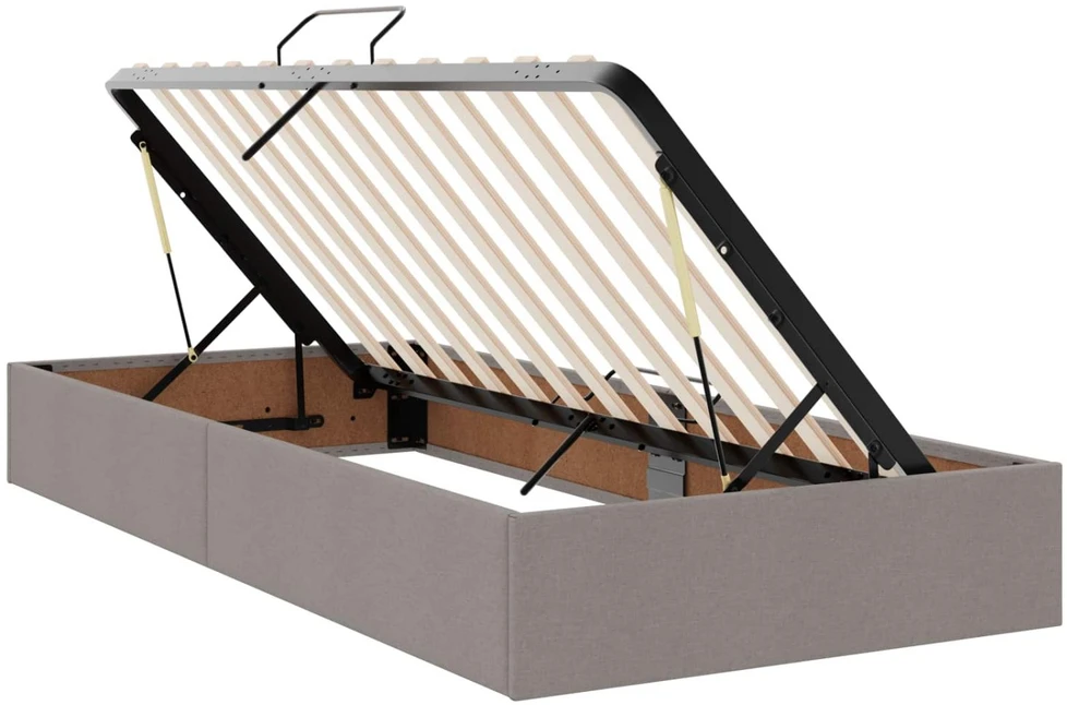 LED saugojimo lova su čiužiniu Taupe 100 x 200 cm Audinys