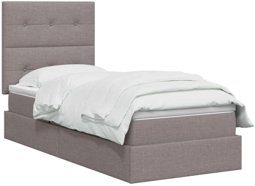 LED saugojimo lova su čiužiniu Taupe 100 x 200 cm Audinys