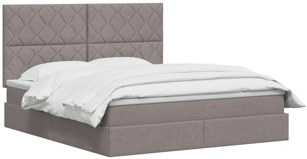 LED saugojimo lova su čiužiniu Taupe 160 x 200 cm Audinys